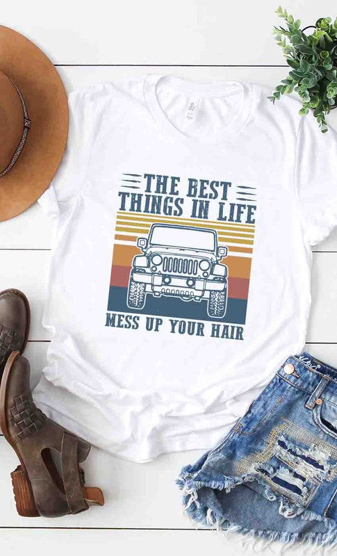 Jeep life messy hair graphic tee - The Downtown Dachshund