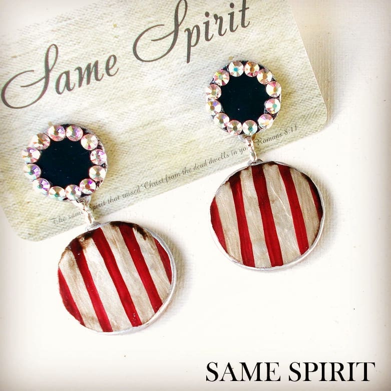 PATRIOTIC- POST BACK EARRINGS - ROUND AND ROUND - The Downtown Dachshund