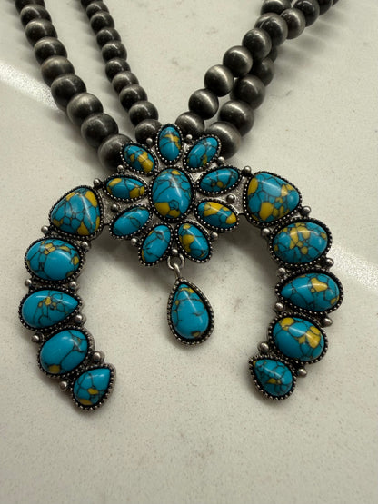 Turquoise Squash Blossom Necklace