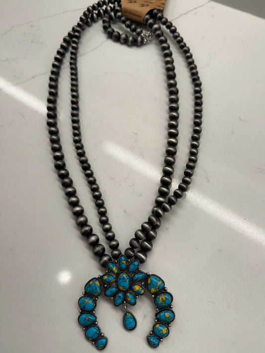 Turquoise Squash Blossom Necklace