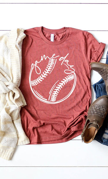 Cursive Game Day Baseball Graphic Tee - The Downtown Dachshund