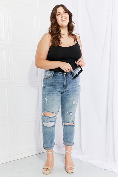 VERVET Let You Go Full Size Distressed Jeans - The Downtown Dachshund