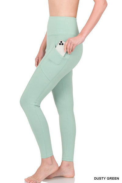 BETTER COTTON WIDE WAISTBAND POCKET LEGGINGS - The Downtown Dachshund