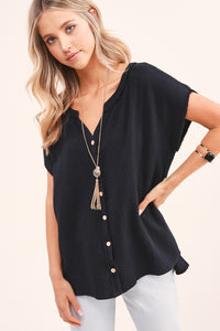 Chic Button Up in Black and White - The Downtown Dachshund