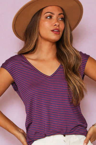 Navy and Red Striped with Back Detail - The Downtown Dachshund