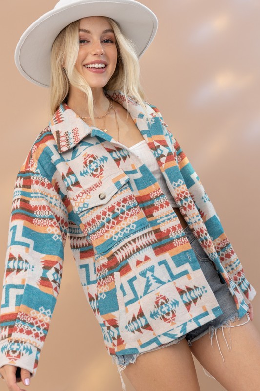 Aztec Western Shacket - The Downtown Dachshund
