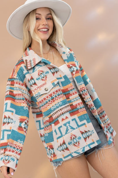 Aztec Western Shacket - The Downtown Dachshund