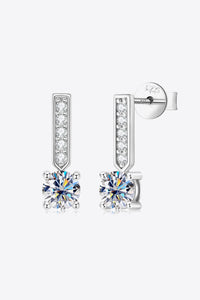 Moissanite and Zircon 925 Sterling Silver Drop Earrings - The Downtown Dachshund