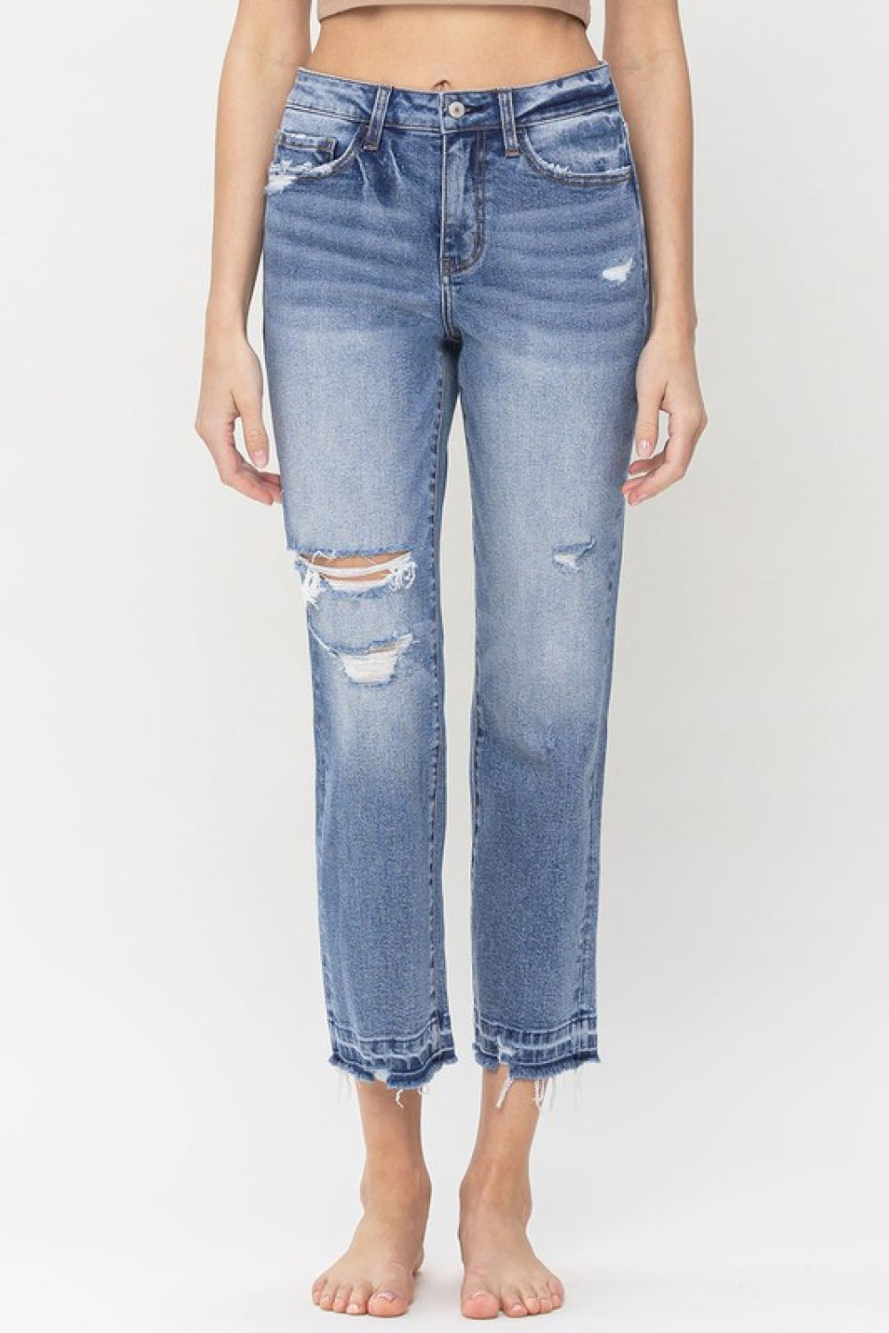 Lovervet Full Size Lena High Rise Crop Straight Jeans - The Downtown Dachshund