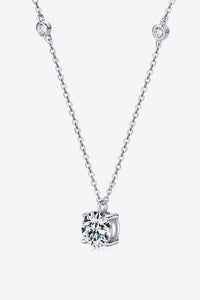 2 Carat Moissanite 4-Prong 925 Sterling Silver Necklace - The Downtown Dachshund