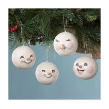 Happy Snowman Head Ornaments - The Downtown Dachshund