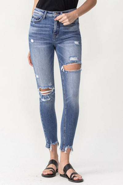 Lovervet Juliana Full Size High Rise Distressed Skinny Jeans - The Downtown Dachshund