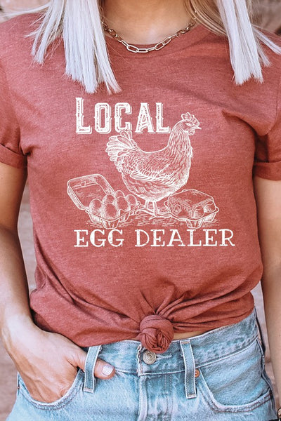 Local Egg Dealer Hen Chicken Farm Graphic Tee - The Downtown Dachshund