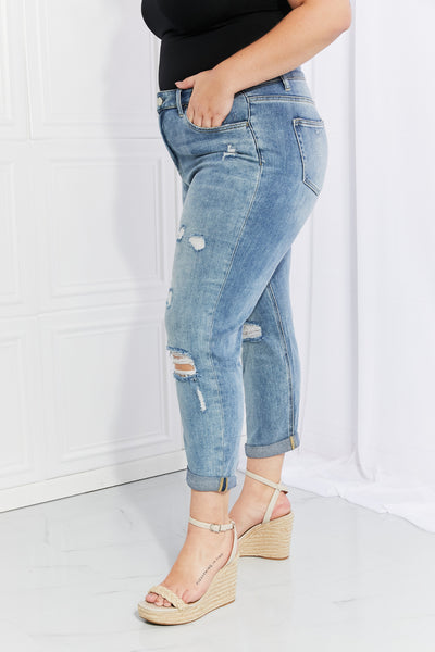 VERVET Let You Go Full Size Distressed Jeans - The Downtown Dachshund