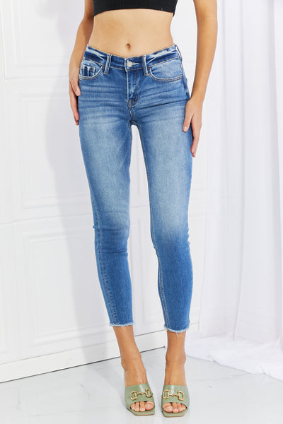 VERVET Never Too Late Full Size Raw Hem Cropped Jeans - The Downtown Dachshund