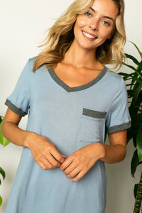 SOLID V NECK TOP - The Downtown Dachshund