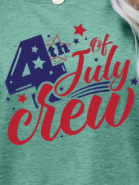 4th OF JULY Graphic Round Neck Tee - The Downtown Dachshund