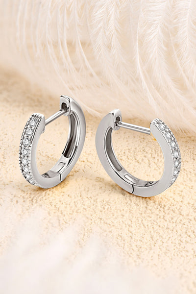 Inlaid Moissanite Hoop Earrings - The Downtown Dachshund