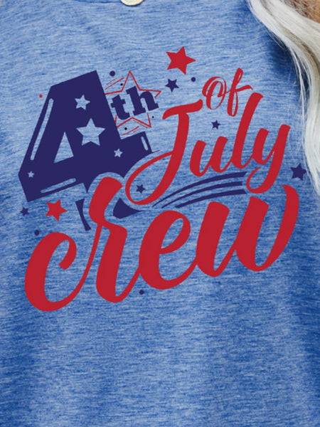 4th OF JULY Graphic Round Neck Tee - The Downtown Dachshund