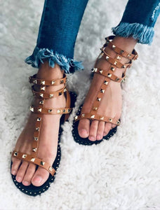Gladiator Spike Camel Sandals - The Downtown Dachshund