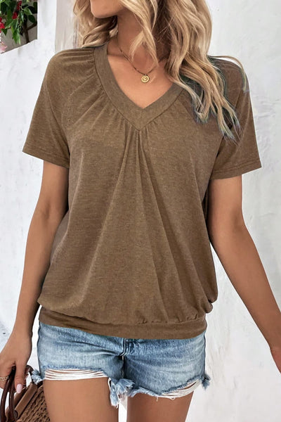 V-Neck Short Sleeve Top - The Downtown Dachshund