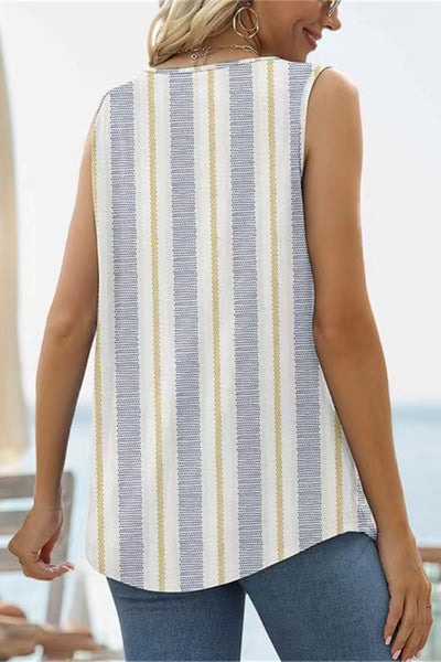Printed Square Neck Curved Hem Tank-8 Styles - The Downtown Dachshund