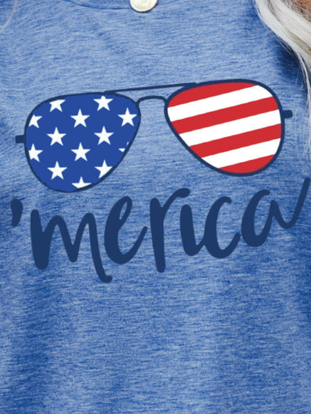 US Flag Glasses Graphic Tee - The Downtown Dachshund