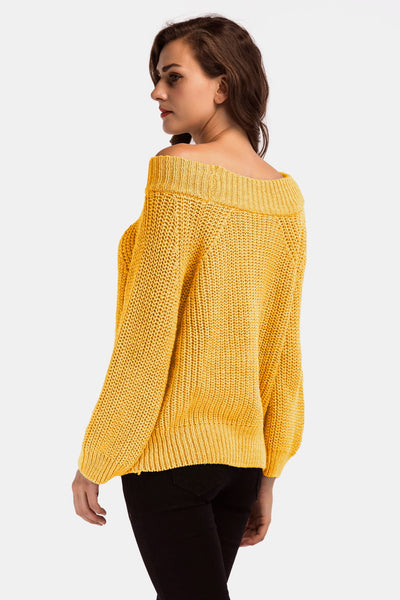 Double Take Off-Shoulder Long Sleeve Sweater