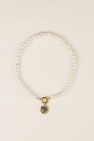 Natural pearl with coin pendant necklace - The Downtown Dachshund