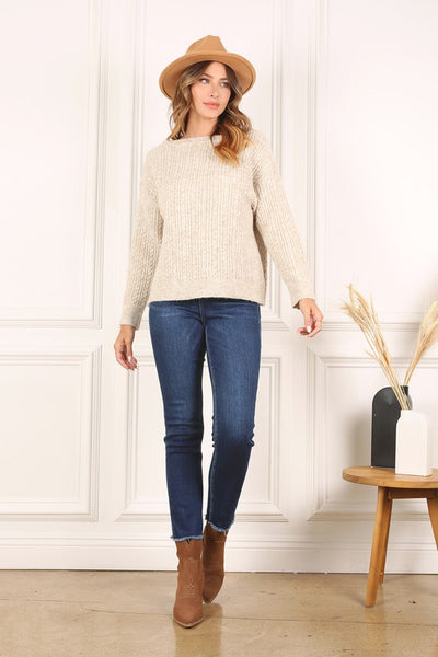 Oversize cable sweater - The Downtown Dachshund