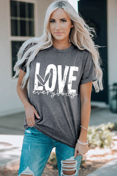 LOVE EVERYBODY Short Cuffed Sleeve T-Shirt - The Downtown Dachshund