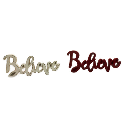 Believe Sign-Ornament 2 colors - The Downtown Dachshund
