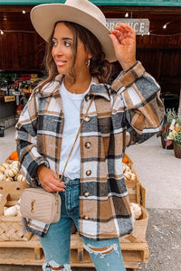 Oversized Flannel Brown/White - The Downtown Dachshund