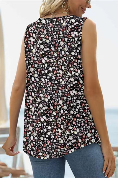 Printed Square Neck Curved Hem Tank-8 Styles - The Downtown Dachshund