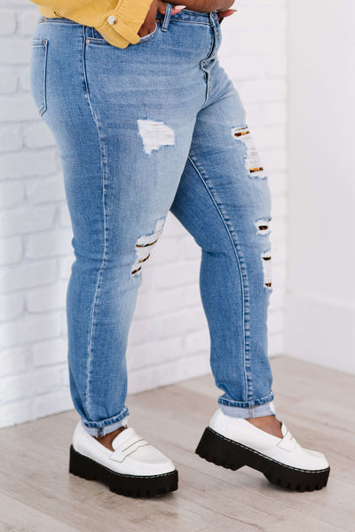 Kancan Untamed Full Size Run Leopard Lined Skinny Jeans - The Downtown Dachshund