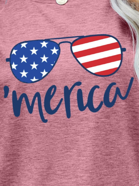 US Flag Glasses Graphic Tee - The Downtown Dachshund