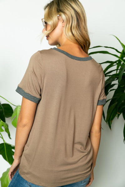 SOLID V NECK PLUS TOP - The Downtown Dachshund
