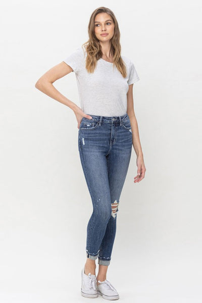 Vervet by Flying Monkey Teagan Full Size High Rise Cropped Skinny Jeans - The Downtown Dachshund