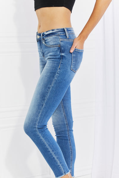 VERVET Never Too Late Full Size Raw Hem Cropped Jeans - The Downtown Dachshund