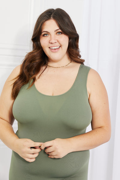 Yelete On My Mind Full Size Mini Slip Dress in Sage - The Downtown Dachshund
