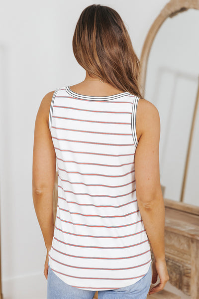 Striped Buttoned Tank - The Downtown Dachshund