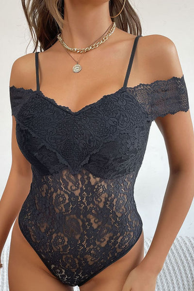 Lace Cold-Shoulder Bodysuit - The Downtown Dachshund