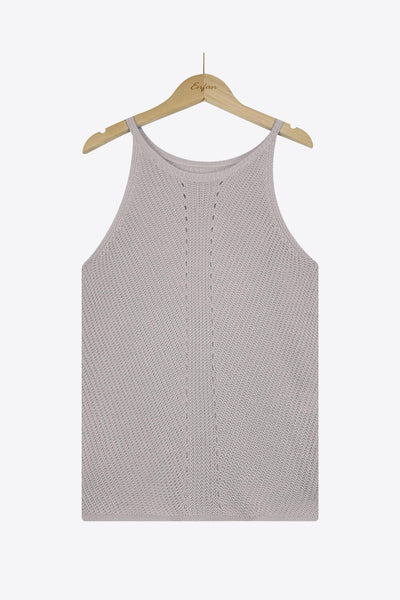 Openwork Grecian Neck Knit Tank Top - The Downtown Dachshund