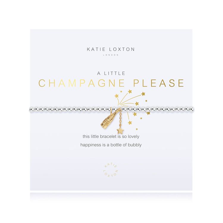 A LITTLE | CHAMPAGNE PLEASE | Silver | Bracelet | 6 7/8" stretch - The Downtown Dachshund
